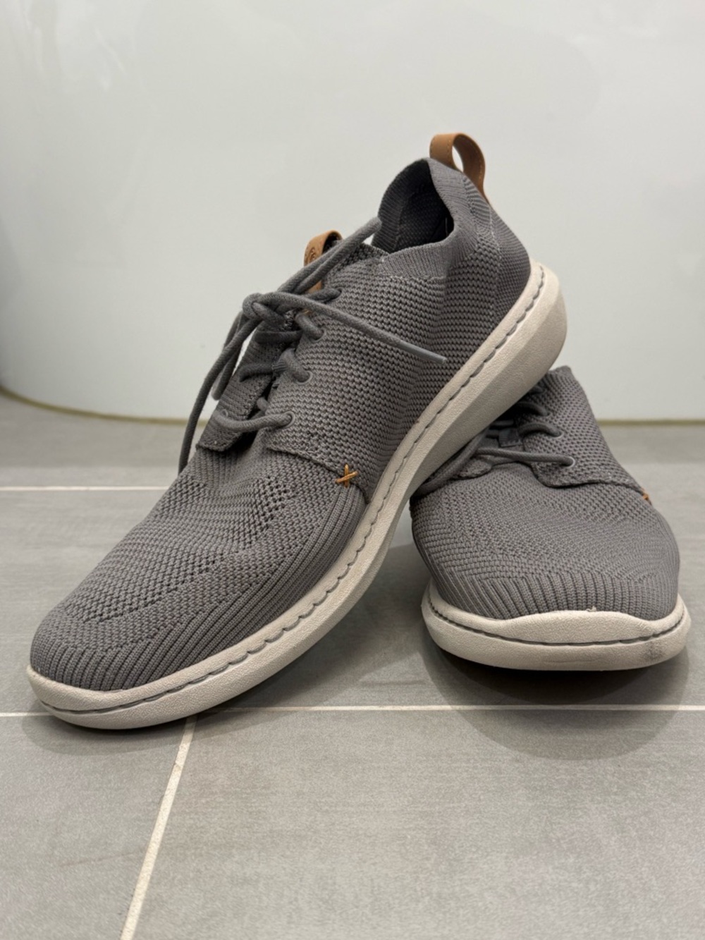 Cloudsteppers by Clarks - Men's Casual Knit Lace-Up Sneakers in Dark Gray